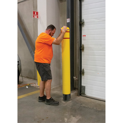 Polyethylene Bollard Cover, 6-5/8" Dia. x 60" L, Red/Yellow Nuna Depot Inc.