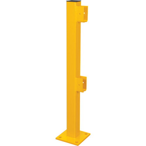 End Post for Light-Duty Guard Rails, Steel, 42" H, Safety Yellow Nuna Depot Inc.