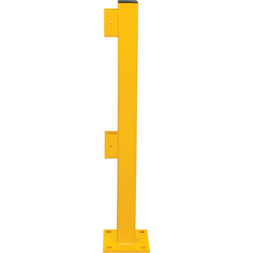 End Post for Light-Duty Guard Rails, Steel, 42" H, Safety Yellow Nuna Depot Inc.