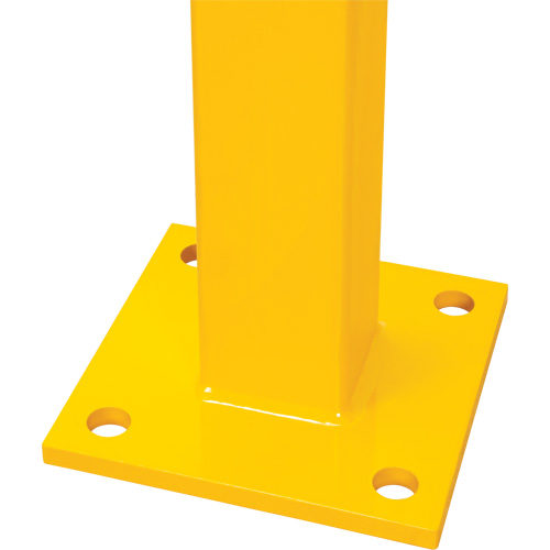 End Post for Light-Duty Guard Rails, Steel, 42" H, Safety Yellow Nuna Depot Inc.