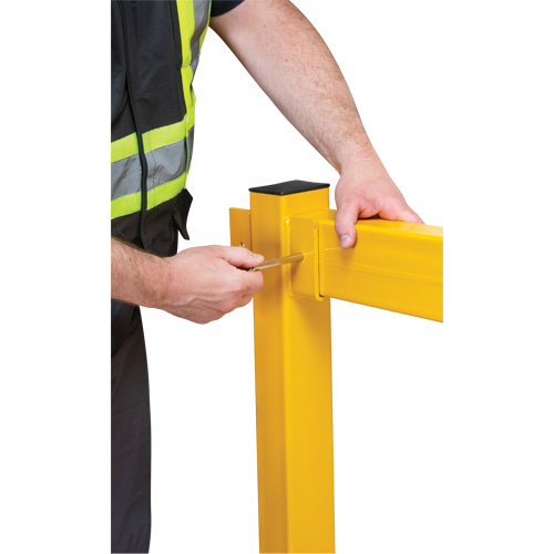 End Post for Light-Duty Guard Rails, Steel, 42" H, Safety Yellow Nuna Depot Inc.