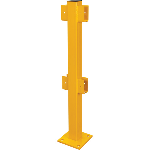 Poteau en ligne pour garde-corps l&eacute;gers, Acier, 42" h, Jaune s&eacute;curit&eacute; OSHA Nuna Depot Inc.