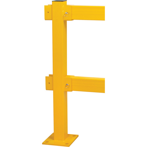 Poteau en ligne pour garde-corps l&eacute;gers, Acier, 42" h, Jaune s&eacute;curit&eacute; OSHA Nuna Depot Inc.