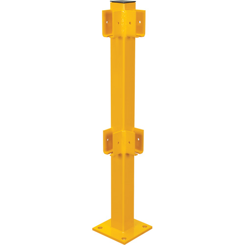 Corner Post for Light-Duty Guard Rails, Steel, 42" H, Safety Yellow Nuna Depot Inc.
