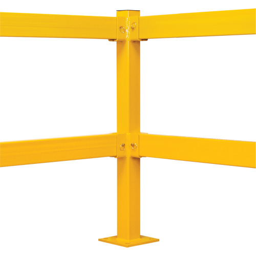Corner Post for Light-Duty Guard Rails, Steel, 42" H, Safety Yellow Nuna Depot Inc.