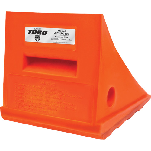 15 Ton General Purpose Wheel Chock, Urethane, Orange Nuna Depot Inc.