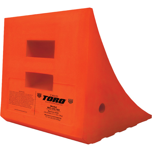 70 Ton Large Equipment Wheel Chock, Urethane, Orange Nuna Depot Inc.