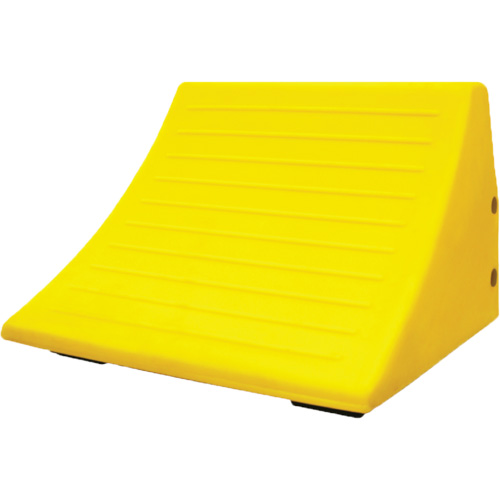 70 Ton Large Equipment Wheel Chock with Handle, Urethane, Yellow Nuna Depot Inc.