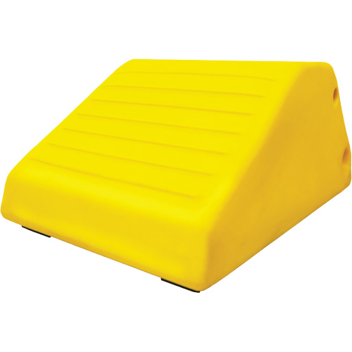 255 Ton Large Equipment Wheel Chock with Handle & Hole, Urethane, Yellow Nuna Depot Inc.