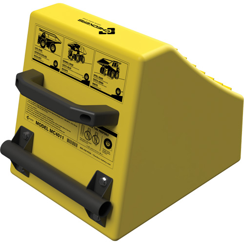 Cale de roue ultra-robuste pour l'exploitation mini&egrave;re Checkers Safety, PEHD, Jaune, 14-1/2" la x 17-1/2" p x 16" h Nuna Depot Inc.