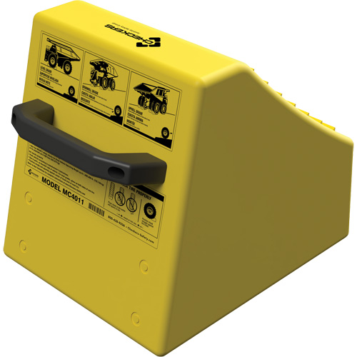 Cale de roue ultra-robuste pour l'exploitation mini&egrave;re Checkers Safety sans support, PEHD, Jaune, 14-1/2" la x 17-1/2" p x 16" h Nuna Depot Inc.