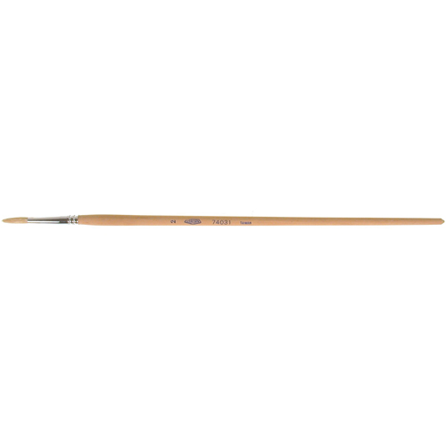 Pinceau de forme ronde en soies blanches pures pour marquage, Largeur de la brosse de 5/32", Soie blanche, Manche &agrave; Bois Nuna Depot Inc.
