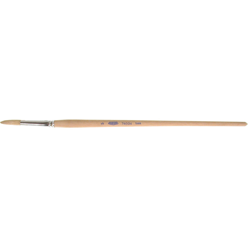 Pinceau de forme ronde en soies blanches pures pour marquage, Largeur de la brosse de 1/4", Soie blanche, Manche &agrave; Bois Nuna Depot Inc.