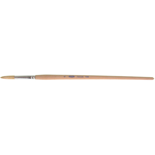 Pinceau de forme ronde en soies blanches pures pour marquage, Largeur de la brosse de 9/32", Soie blanche, Manche &agrave; Bois Nuna Depot Inc.