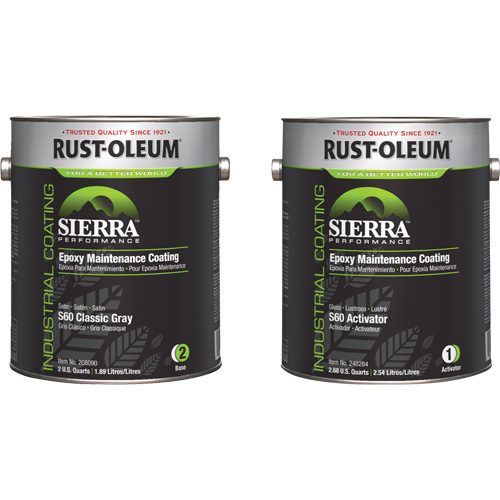 Sierra S60 Water-Based Epoxy Maintenance Coating Kit, Gallon, Grey Nuna Depot Inc.