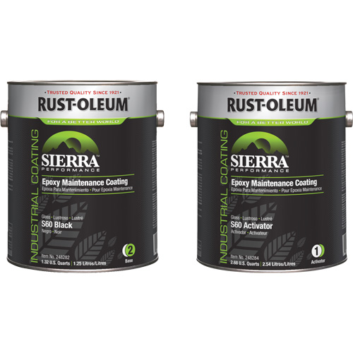 Sierra S60 Water-Based Epoxy Maintenance Coating Kit, Gallon, Black Nuna Depot Inc.