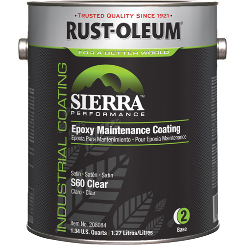 Rev&ecirc;tement dentretien &eacute;poxydique &agrave; base deau Sierra S60 Partie 2 Couche de fond, Gallon, Transparent Nuna Depot Inc.