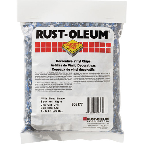 Pastilles de vinyle d&eacute;coratives Concrete Saver, 0,5 kg, Sac, M&eacute;lange noir/blanc/bleu Nuna Depot Inc.