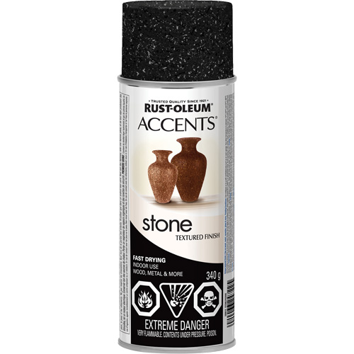 Peinture en a&eacute;rosol &agrave; effet de pierre Accents, Canette a&eacute;rosol, Granit noir Nuna Depot Inc.