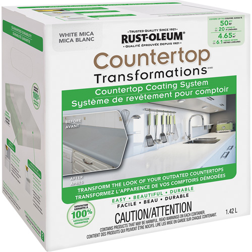 Syst&egrave;me de rev&ecirc;tement au mica pour comptoir Countertop Transformations, 1,42 L, Trousse, Mica blanc Nuna Depot Inc.
