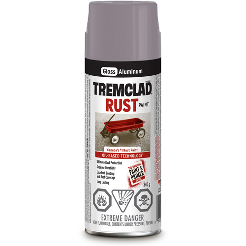Tremclad&reg; Oil Based Rust Paint, Silver Aluminum, Gloss, Aerosol Can Nuna Depot Inc.