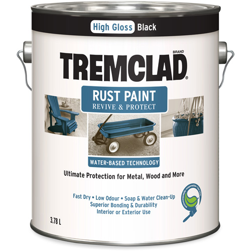 Peinture antirouille &agrave; base d'eau Tremclad, 3,78 L, Gallon, Noir Nuna Depot Inc.
