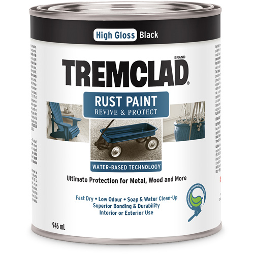 Tremclad&reg; Water-Based Rust Paint, 946 ml, Can, Black Nuna Depot Inc.