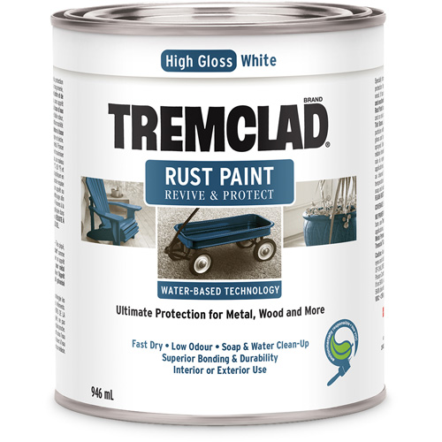 Tremclad&reg; Water-Based Rust Paint, 946 ml, Can, White Nuna Depot Inc.