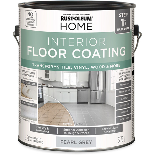 Couche de fond pour syst&egrave;me de rev&ecirc;tement de plancher int&eacute;rieur &agrave; la maison, 3,78 L, &agrave; l'eau, Tr&egrave;s mat, Gris Nuna Depot Inc.