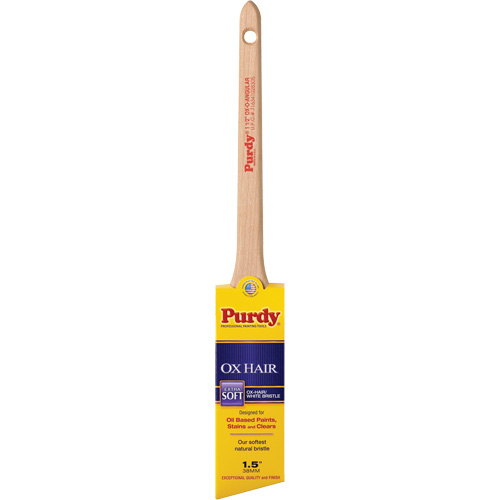 Pinceau Ox-O-Angular, Soie de bœuf, Manche Bois, Largeur de 1-1/2" Nuna Depot Inc.