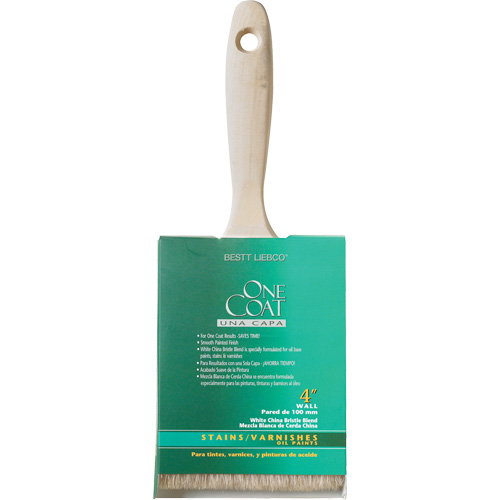 One Coat Trim & Wall Brush, White China, Wood Handle, 4" Width Nuna Depot Inc.