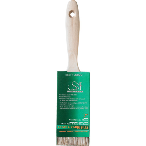 One Coat Trim & Wall Brush, White China, Wood Handle, 2" Width Nuna Depot Inc.