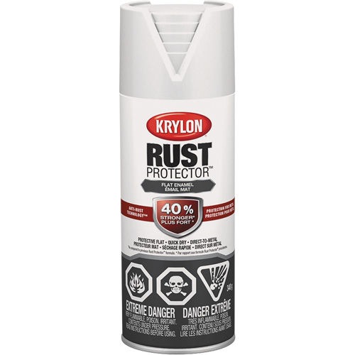Rust Protector&reg; Enamel Paint, White, Very Flat, 12 oz., Aerosol Can Nuna Depot Inc.