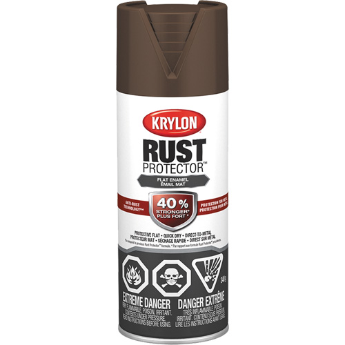 Peinture &agrave; &eacute;mail Rust Protector, Brun cuir, Tr&egrave;s mat, 12 oz, Canette a&eacute;rosol Nuna Depot Inc.