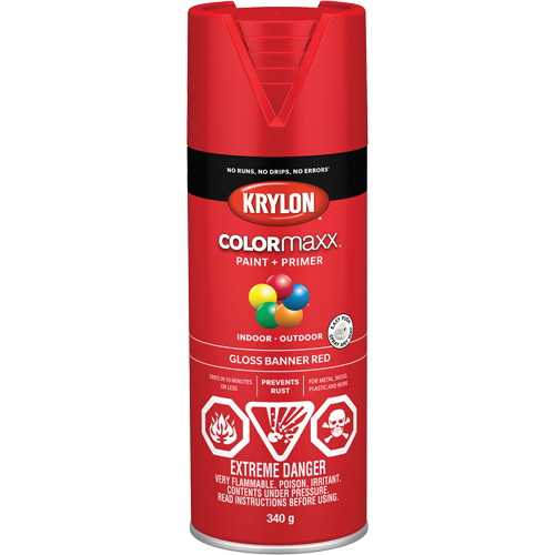 COLORmaxx Paint + Primer, Banner Red, Gloss, 12 oz., Aerosol Can Nuna Depot Inc.