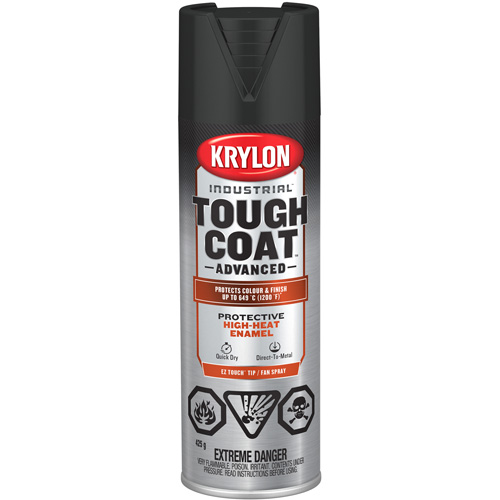 Industrial Tough Coat&reg; Advanced High Heat Paint, High-Heat Black, Flat, 425 g, Aerosol Can Nuna Depot Inc.