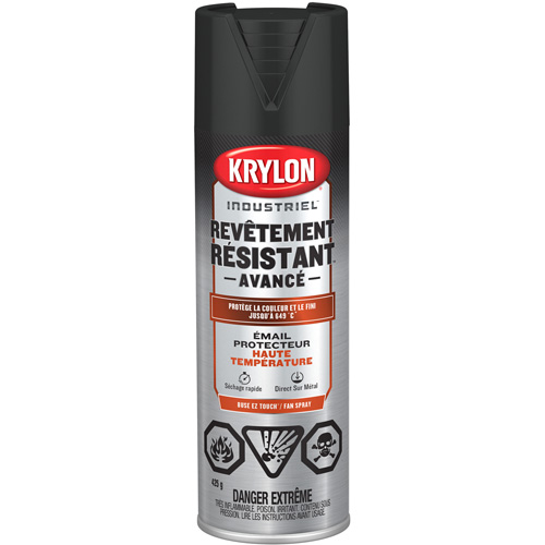 Industrial Tough Coat&reg; Advanced High Heat Paint, High-Heat Black, Flat, 425 g, Aerosol Can Nuna Depot Inc.