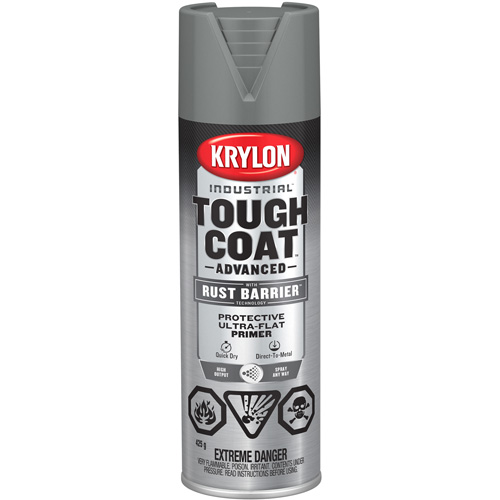Tough Coat&reg; Advanced Paint with Rust Barrier Technology, Grey Primer, Ultra-Flat, 425 g, Aerosol Can Nuna Depot Inc.