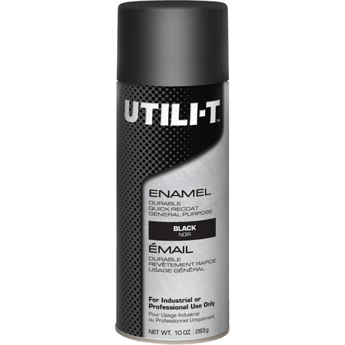 Peinture-&eacute;mail en a&eacute;rosol polyvalent UTILI-T, Noir, Brillant, 10 oz/283 g, Canette a&eacute;rosol Nuna Depot Inc.