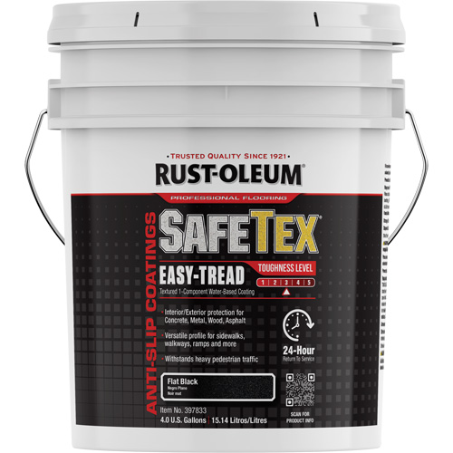 Rev&ecirc;tement d'acrylique SafeTex Easy-Tread, 4 gal., &agrave; l'eau, Fini mat profond/Textur&eacute;, Noir Nuna Depot Inc.