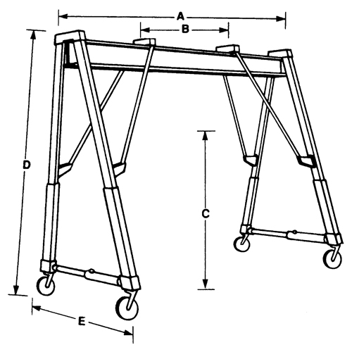 Adjustable Gantry Cranes, 10' L, 2000 lbs. (1 tons) Capacity Nuna Depot Inc.