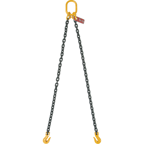Chain Slings, 80 Chain, Double Legs, Oblong & Slip Hooks, 5/8" x 10' Nuna Depot Inc.