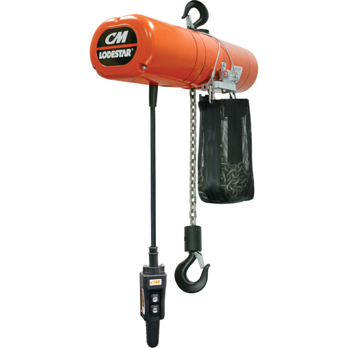 Lodestar Electric Chain Hoists, 10' Lift, 1000 lbs. (0.5 tons) Capacity, 8 FPM Nuna Depot Inc.