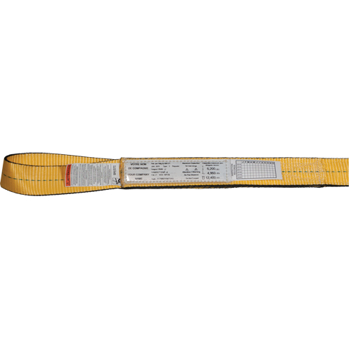 Nylon Slings, Double Ply, Double Eye, Type 3, 2" W x 3' L, 6200 lbs. Vertical Load Limit Nuna Depot Inc.