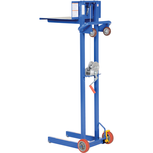 Empileur &agrave; plateforme, M&eacute;canisme Treuil manuel, Capacit&eacute; de 400 lb, Levage max de 58" Nuna Depot Inc.