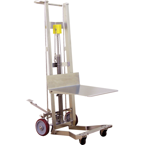 Gerbeur hydraulique &agrave; plateforme, M&eacute;canisme Pompe au pied, Capacit&eacute; de 750 lb, Levage max de 54" Nuna Depot Inc.