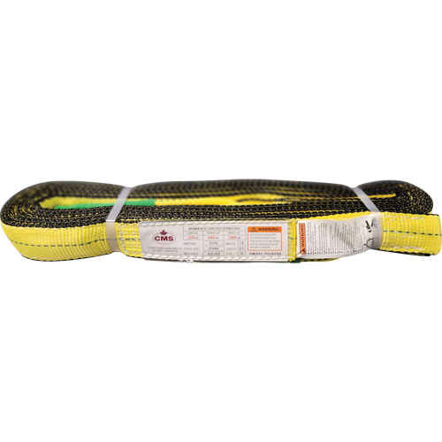 Polyester Web Sling, Double Ply, Twisted Eye, Type 4, 2" W x 20' L, 6400 lbs. Vertical Cap. Nuna Depot Inc.
