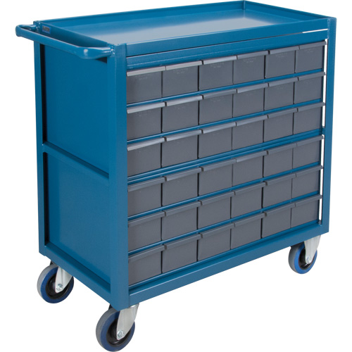 Drawer Shelf Cart, 1200 lbs. Capacity, Steel, 18" x W, 35" x H, 36" D, Rubber Wheels, All-Welded, 36 Drawers Nuna Depot Inc.