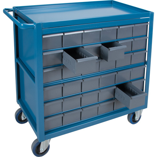 Drawer Shelf Cart, 1200 lbs. Capacity, Steel, 18" x W, 35" x H, 36" D, Rubber Wheels, All-Welded, 36 Drawers Nuna Depot Inc.
