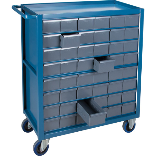 Chariot &agrave; tablette avec tiroir, 1200 lb Capacit&eacute;, Acier, 18" x la, 35" x ha, 36" p, Roues en Caoutchouc, Enti&egrave;rement soud&eacute;, 48 tirroirs Nuna Depot Inc.